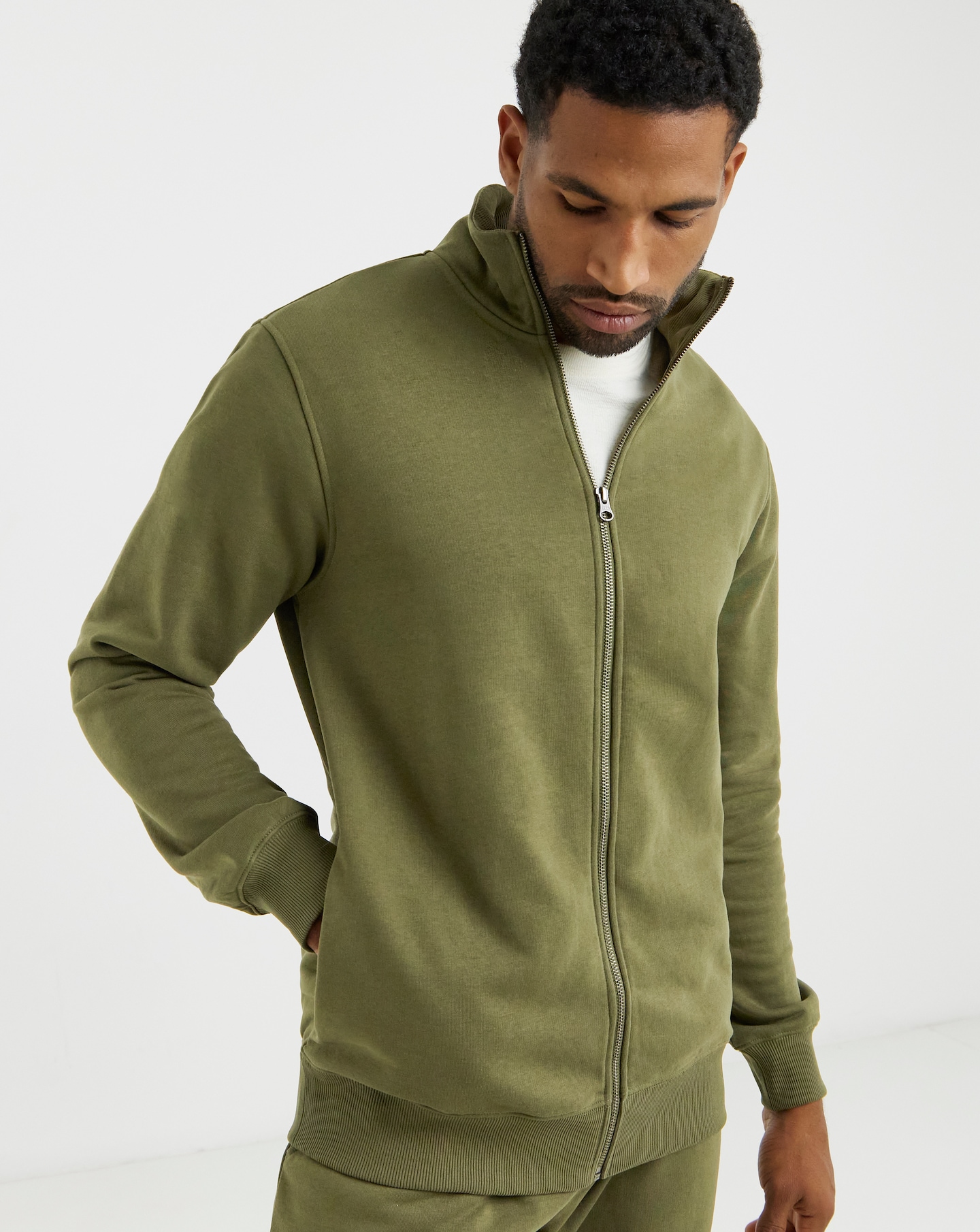 New In - Full Zip Funnel Neck Sweatshirt Long