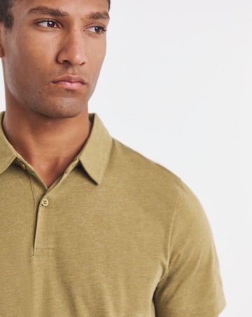 Marl Jersey Polo Shirt Long- Green Marl