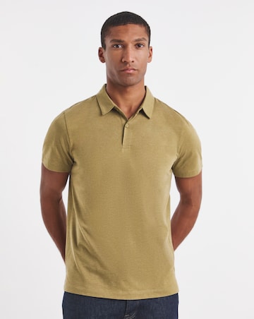 Marl Jersey Polo Shirt Long- Green Marl