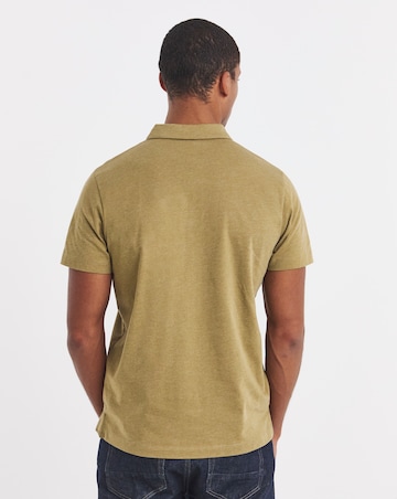 Marl Jersey Polo Shirt Long- Green Marl