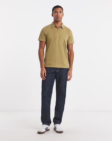 Marl Jersey Polo Shirt Long- Green Marl