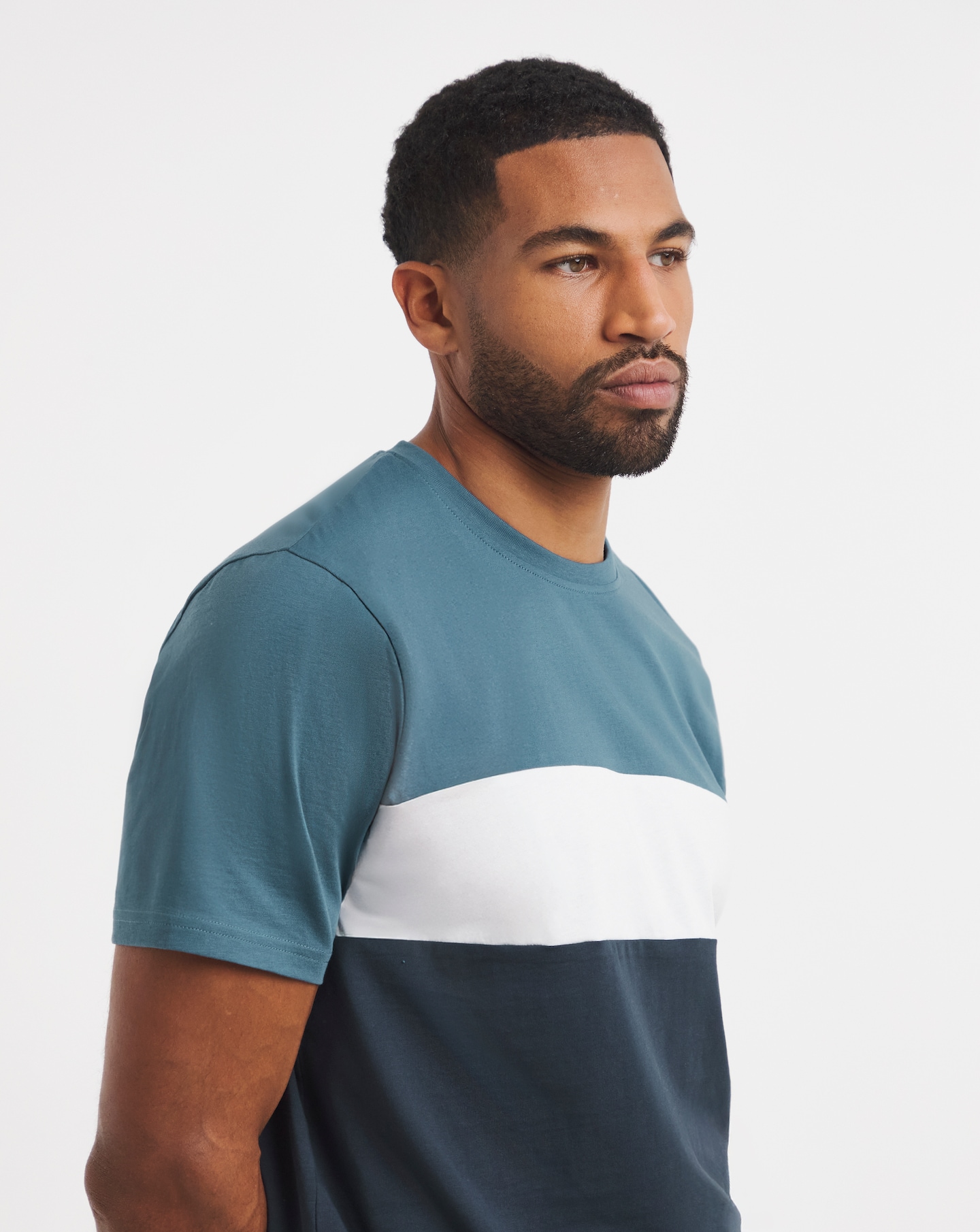 New In - Colour Block Crew Neck T-Shirt Long