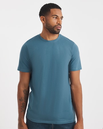 Pure Cotton Crew Neck T-Shirt Long - Dark Blue