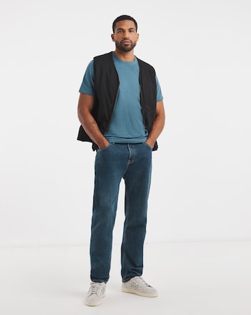 Pure Cotton Crew Neck T-Shirt Long - Dark Blue