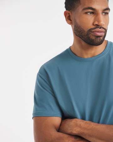 Pure Cotton Crew Neck T-Shirt Long - Dark Blue