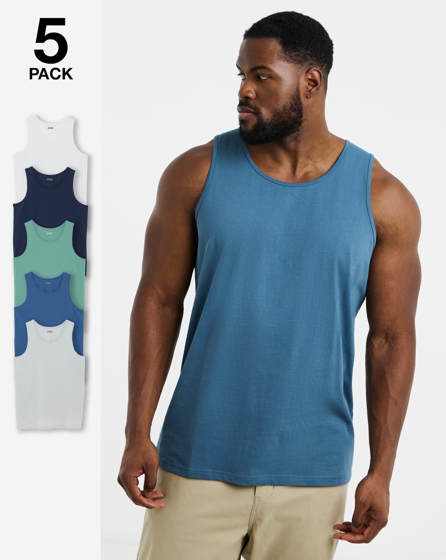 New In - 5 Pack Multi Vests Long