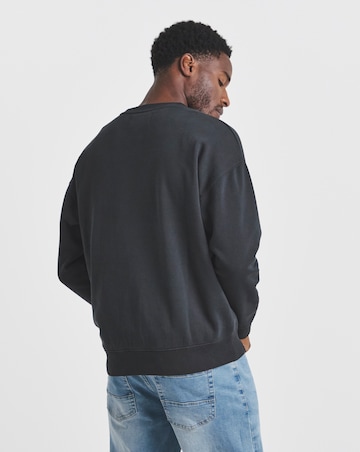 Union Garment Dyed Relaxed Crew Sweatshirt- Black