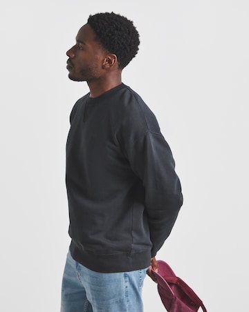 Union Garment Dyed Relaxed Crew Sweatshirt- Black