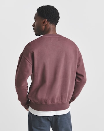 Union Garment Dyed Relaxed Crew Sweatshirt-Burgundy