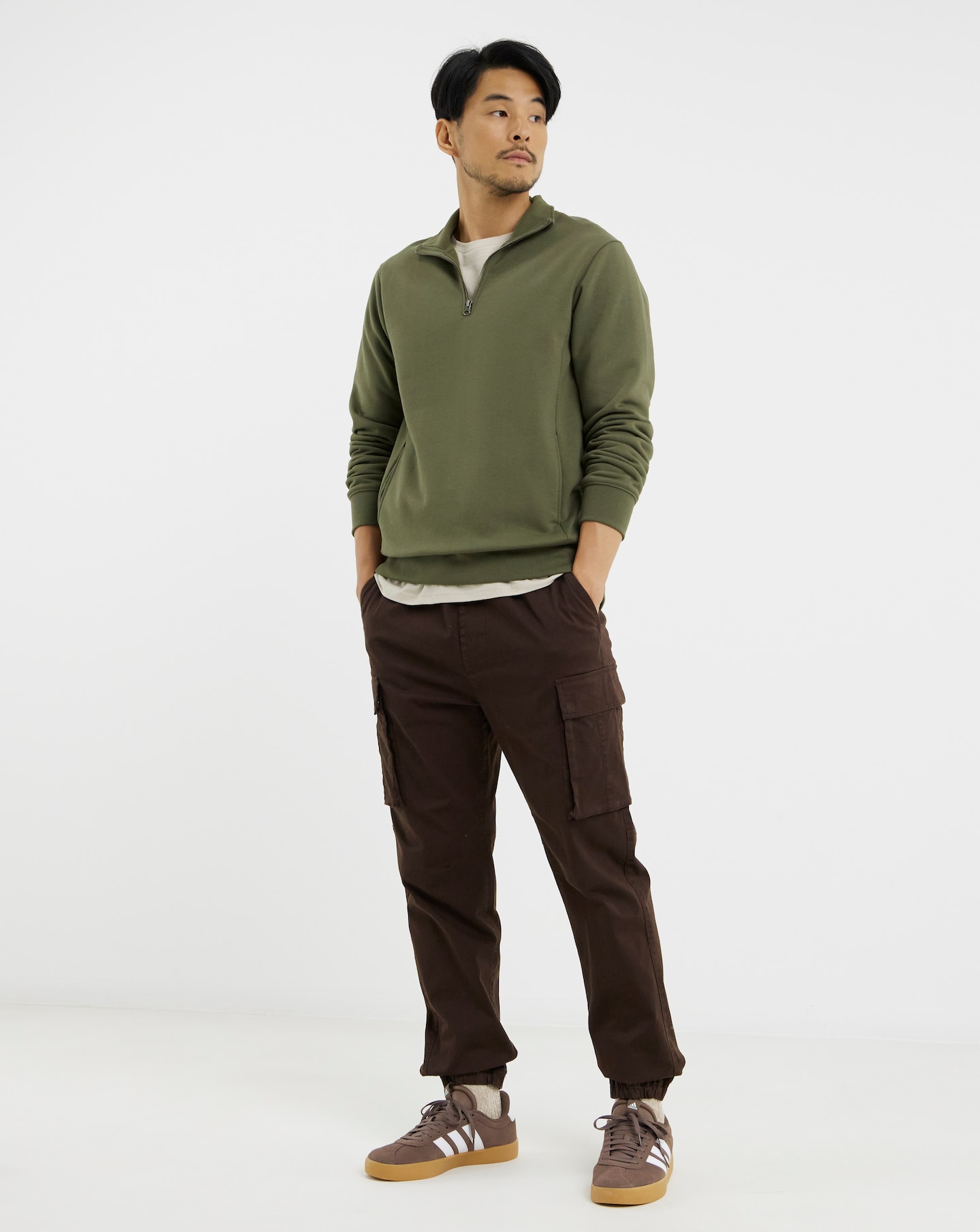 New In - 1/4 Zip Funnel Neck Sweatshirt