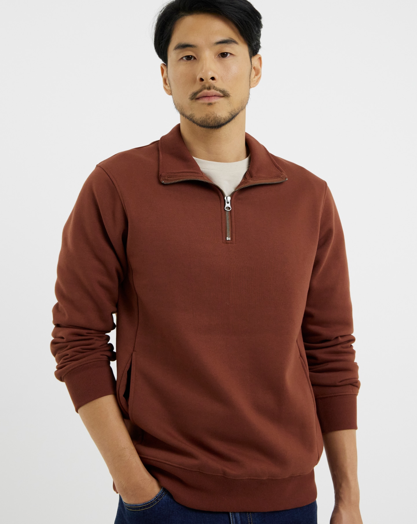 New In - 1/4 Zip Funnel Neck Sweatshirt