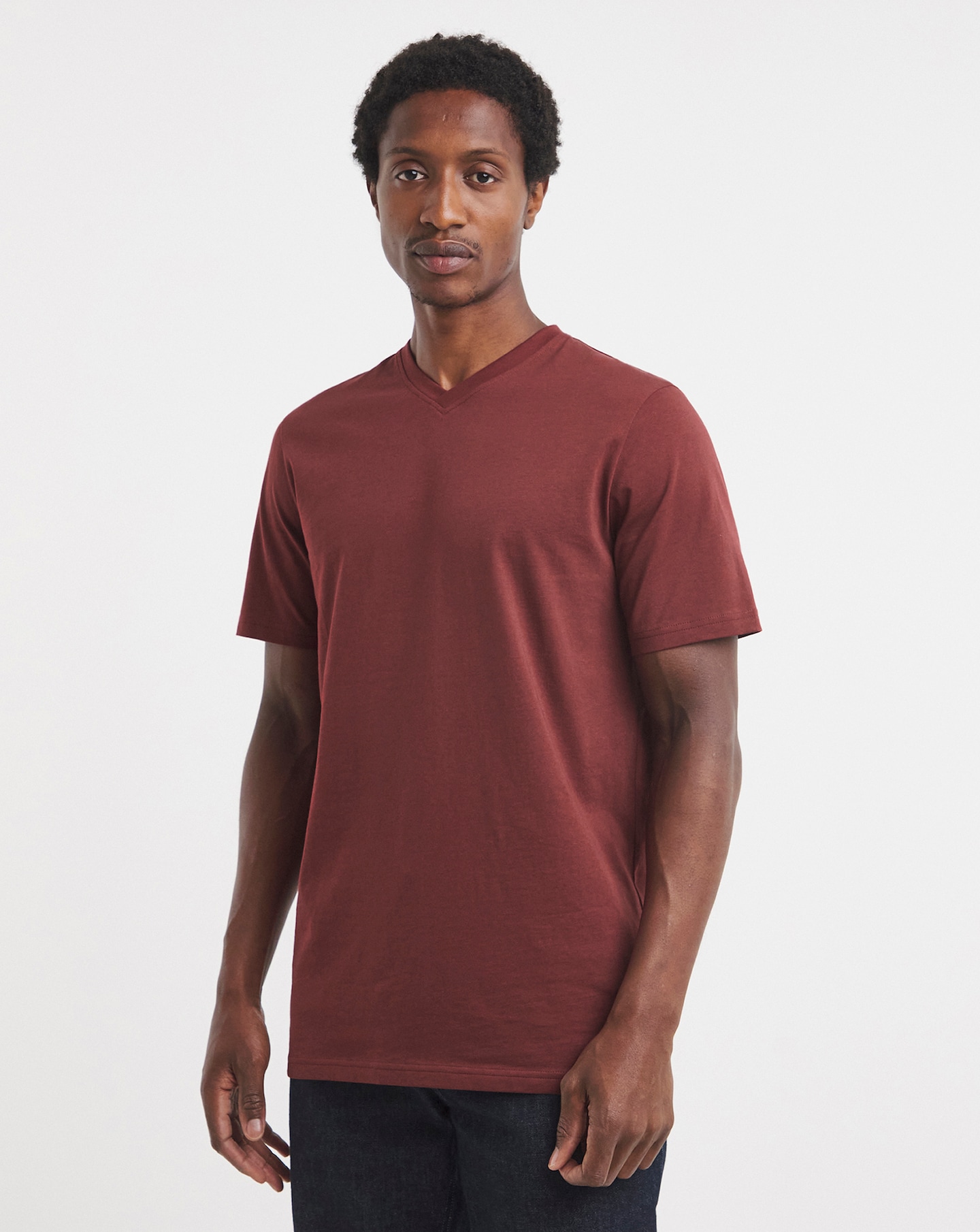 Pure Cotton V Neck T-Shirt Long