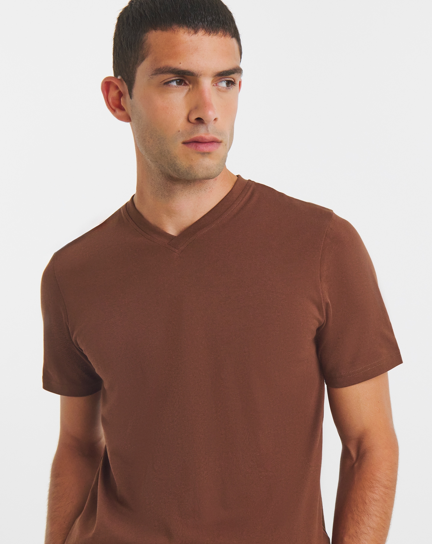 New In - Pure Cotton V Neck T-Shirt Long