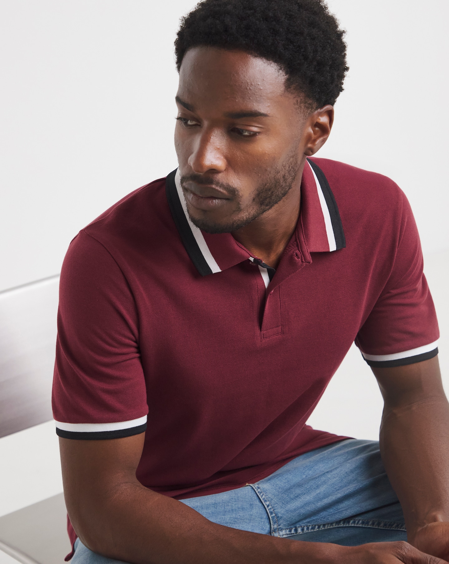 Tipped Pique Polo Long