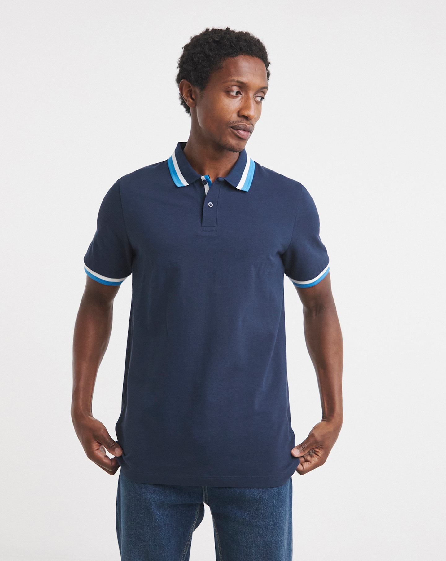Tipped Pique Polo Long