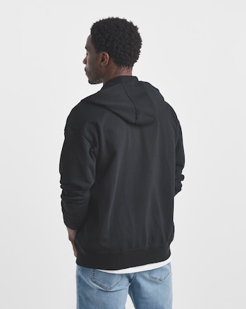 Union Full Zip Relaxed Fit Hoodie-Black