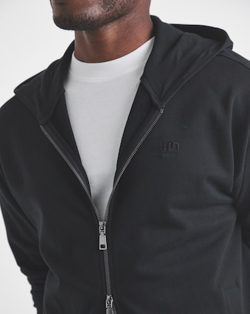 Union Full Zip Relaxed Fit Hoodie-Black