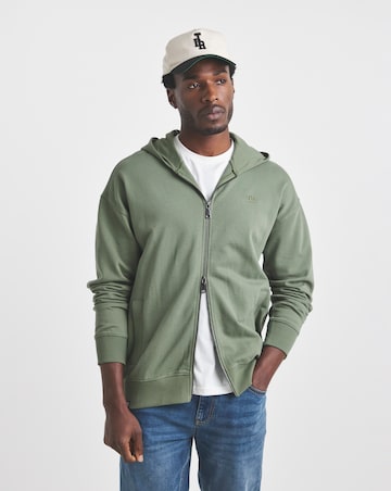 Union Full Zip Relaxed Fit Hoodie-Khaki