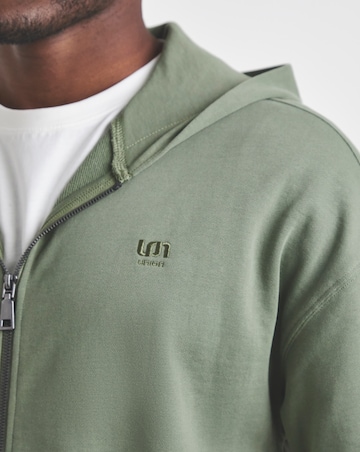 Union Full Zip Relaxed Fit Hoodie-Khaki