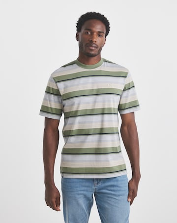 Union Yarn Dyed Stripe T-Shirt -Khaki