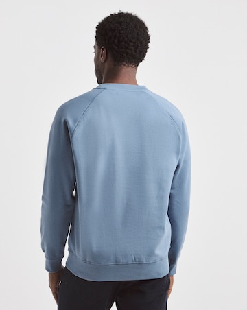 Union Garment Dyed Raglan Crew Neck Sweatshirt-Blue