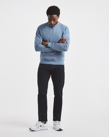 Union Garment Dyed Raglan Crew Neck Sweatshirt-Blue