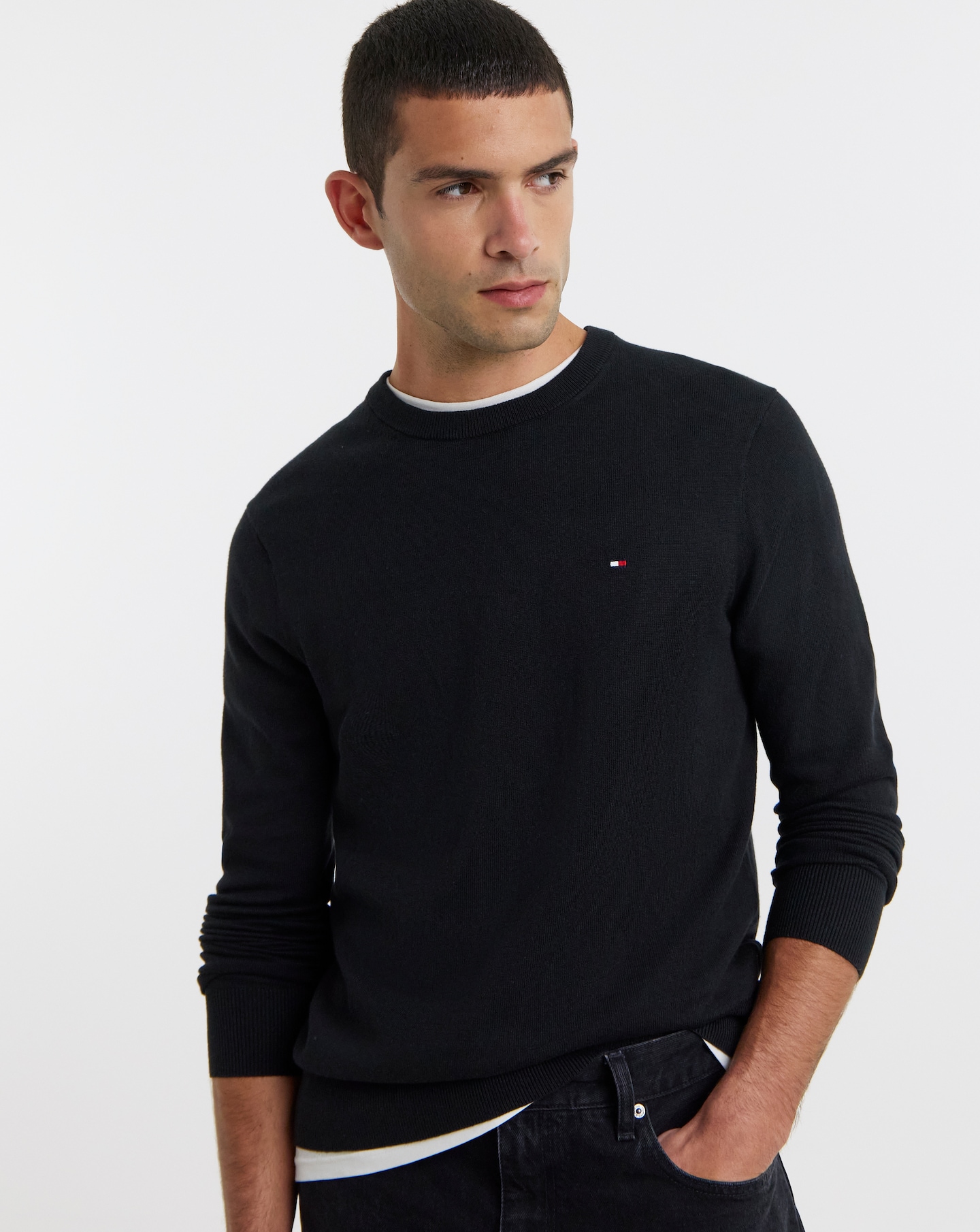 Tommy Hilfiger Crew Neck Jumper - Black