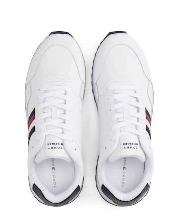 Tommy Hilfiger Leather Stripe Runner Trainer - White