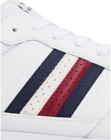 Tommy Hilfiger Leather Stripe Runner Trainer - White