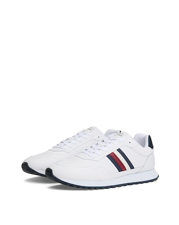 Tommy Hilfiger Leather Stripe Runner Trainer - White