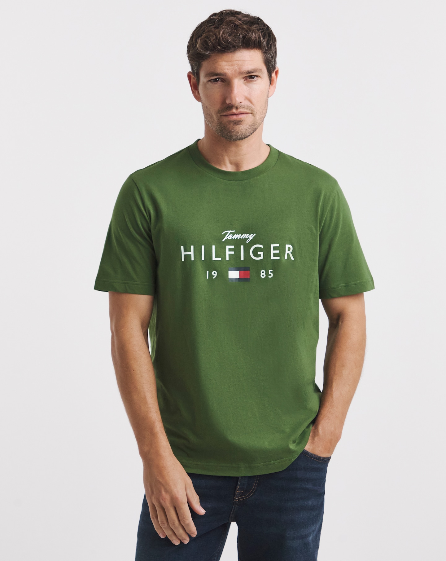 New In - Tommy Hilfiger Logo T-Shirt - Pine Green