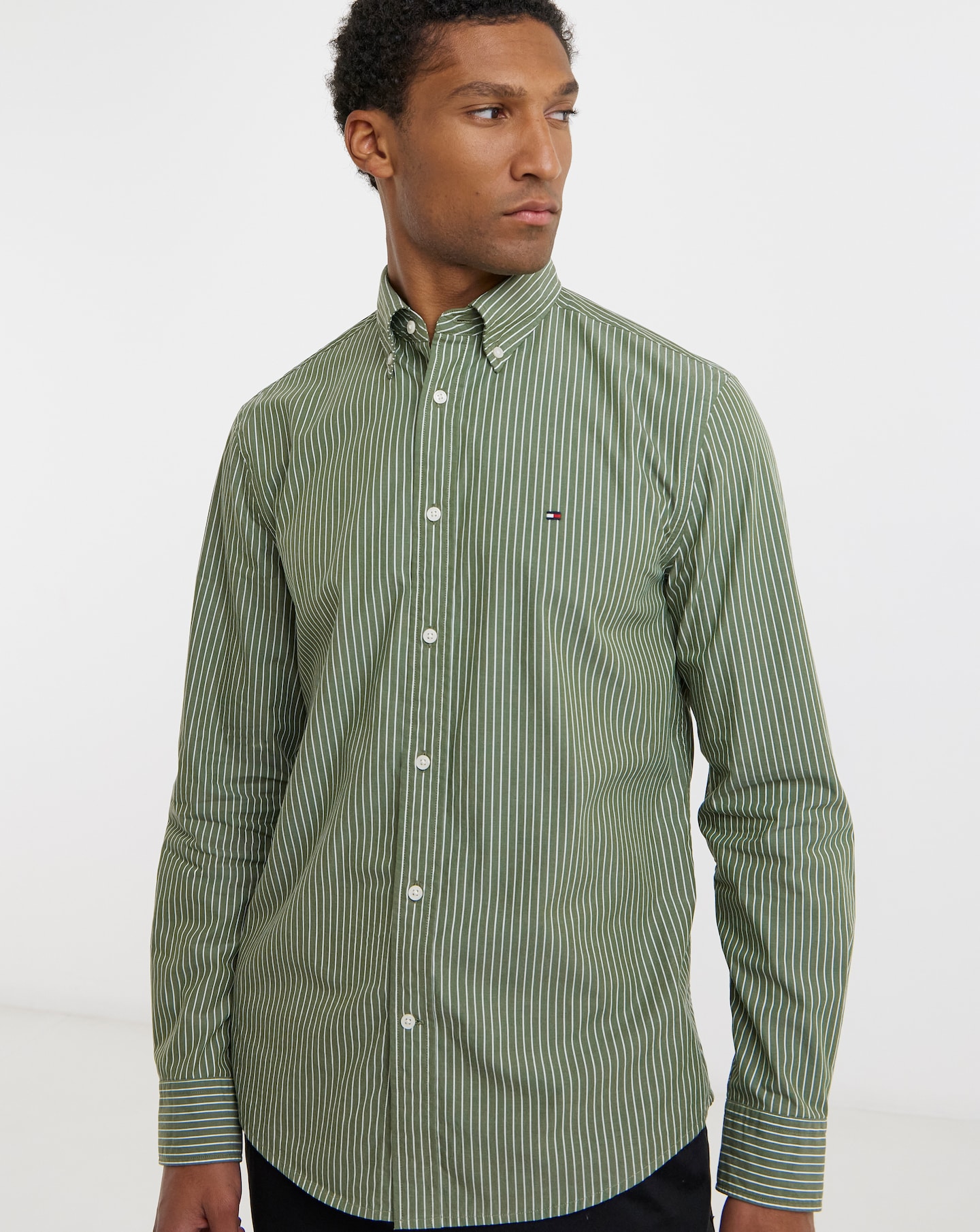 New In - Tommy Hilfiger Stripe Shirt - Pine Green