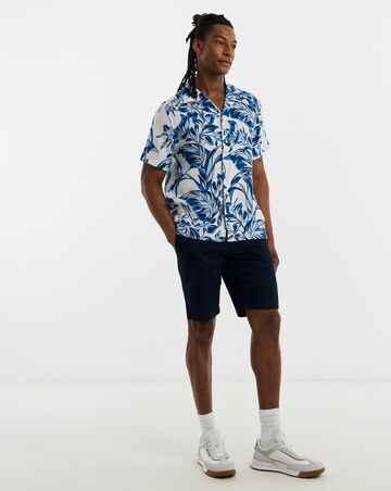 Tommy Hilfiger Short Sleeve Linen Floral Shirt - White