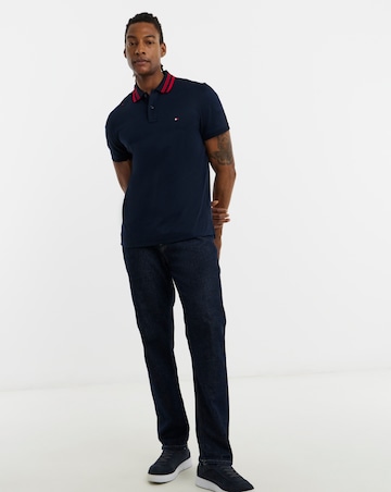 Tommy Hilfiger Mercerised Jacquard Polo - Navy