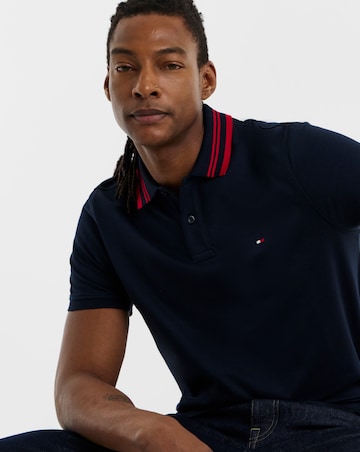 Tommy Hilfiger Mercerised Jacquard Polo - Navy