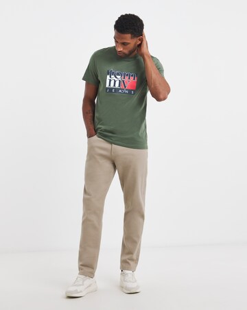 Tommy Jeans Short Sleeve Slim Flag T-Shirt - Green