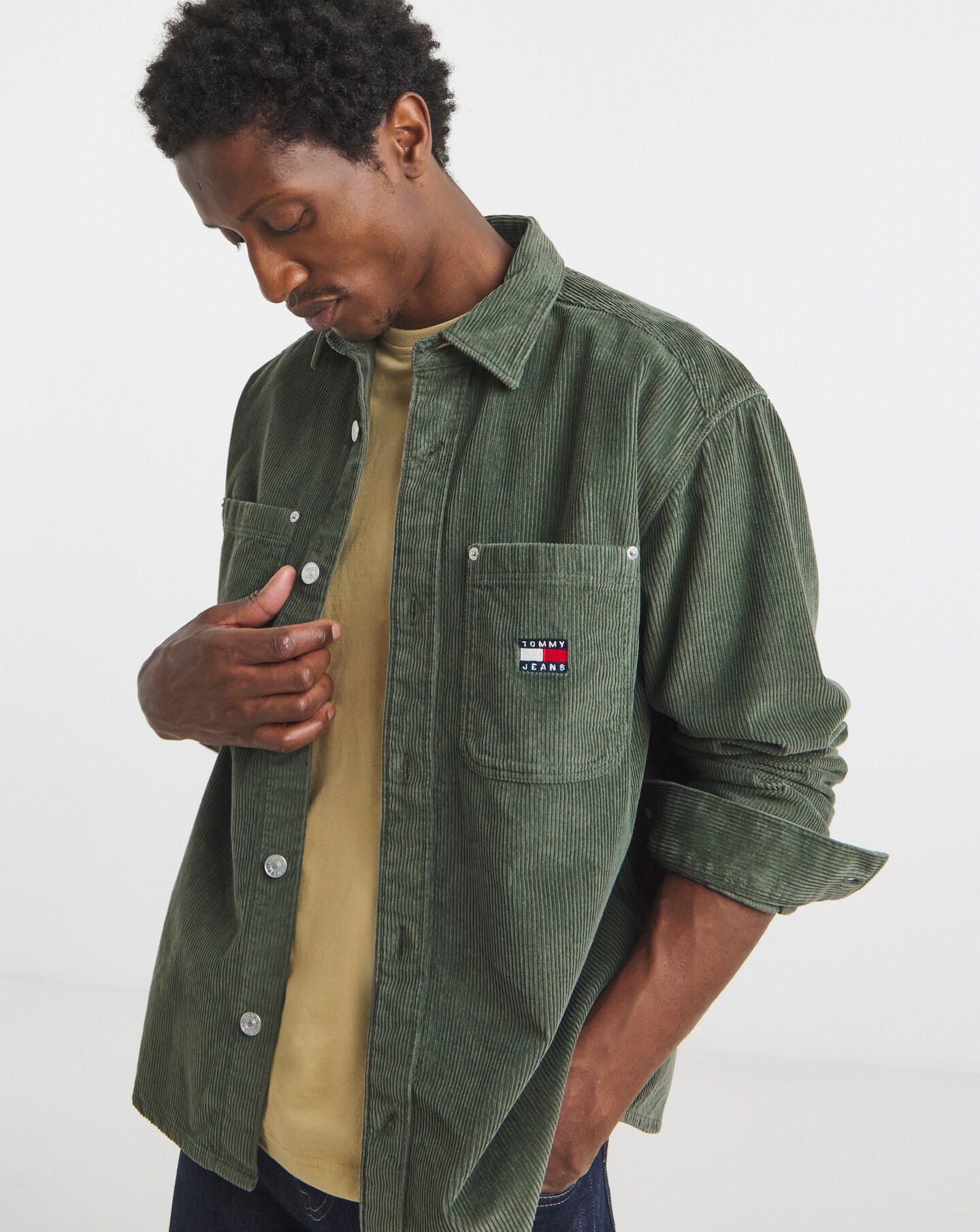 New In - Tommy Jeans Cord Shirt - Green