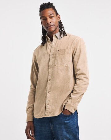 Tommy Jeans Long Sleeve Baby Cord Shirt -Taupe