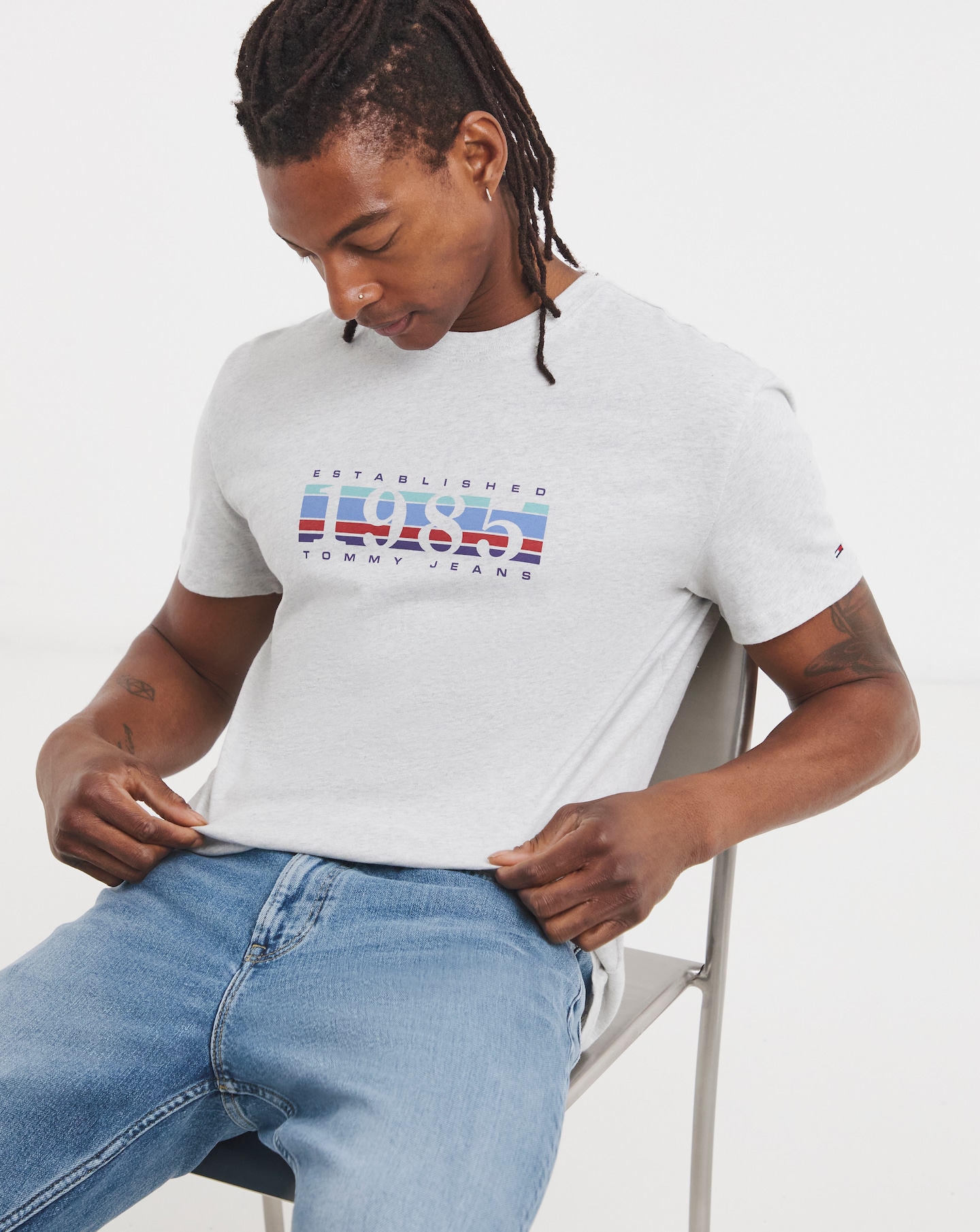 New In - Tommy Jeans T-Shirt - Grey Heather