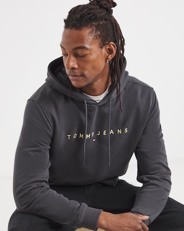 Tommy Jeans Linear Logo Hoodie - Black