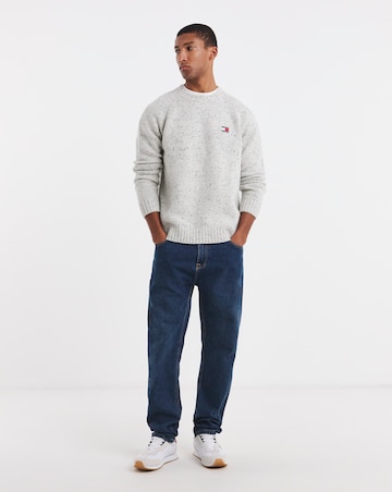 Tommy Jeans Badge Twist Yarn Jumper - White