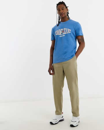 Tommy Jeans Short Sleeve Regular Waving Flag T-Shirt - Blue