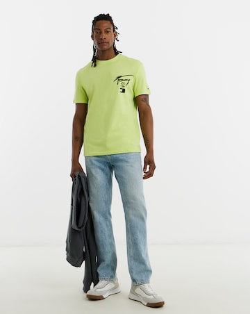 Tommy Jeans Short Sleeve Back Graphic City Signature T-Shirt - Lime