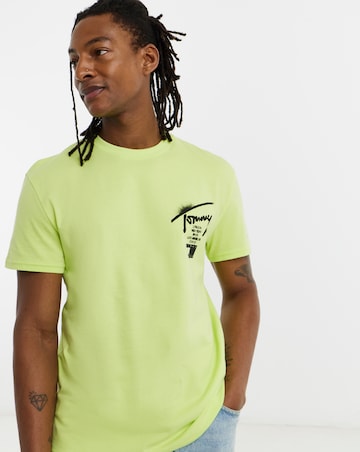 Tommy Jeans Short Sleeve Back Graphic City Signature T-Shirt - Lime