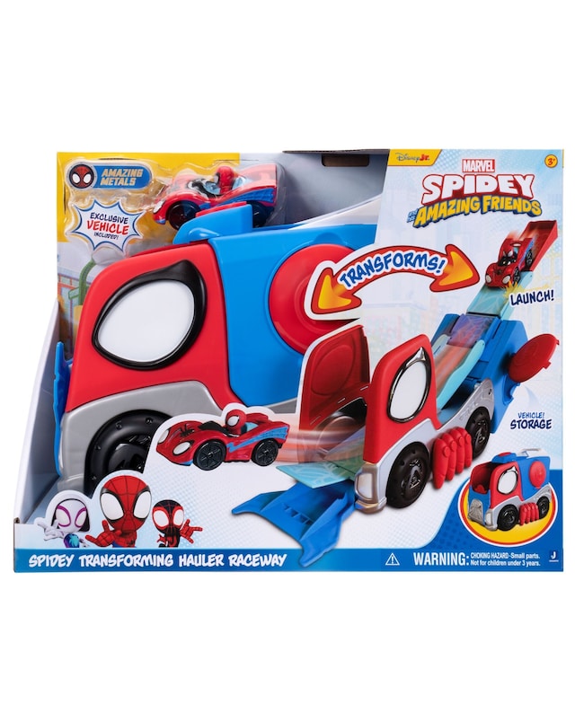 New In - Spidey - Transforming Hauler Raceway