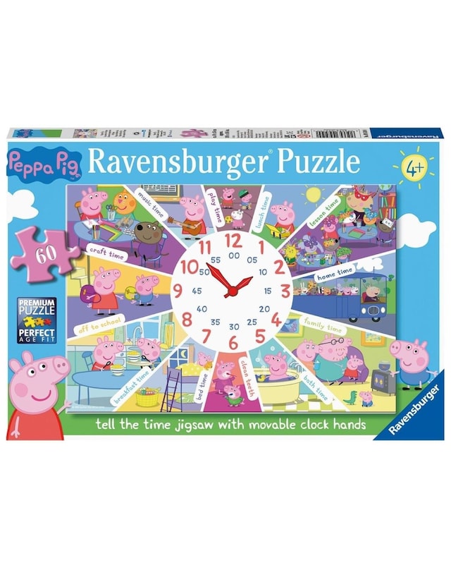 New In - Peppa Pig Clock Puzzle, 60pc