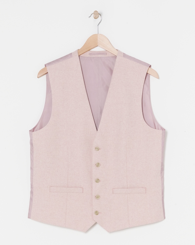 Wool Blend Suit Waistcoat - Pink