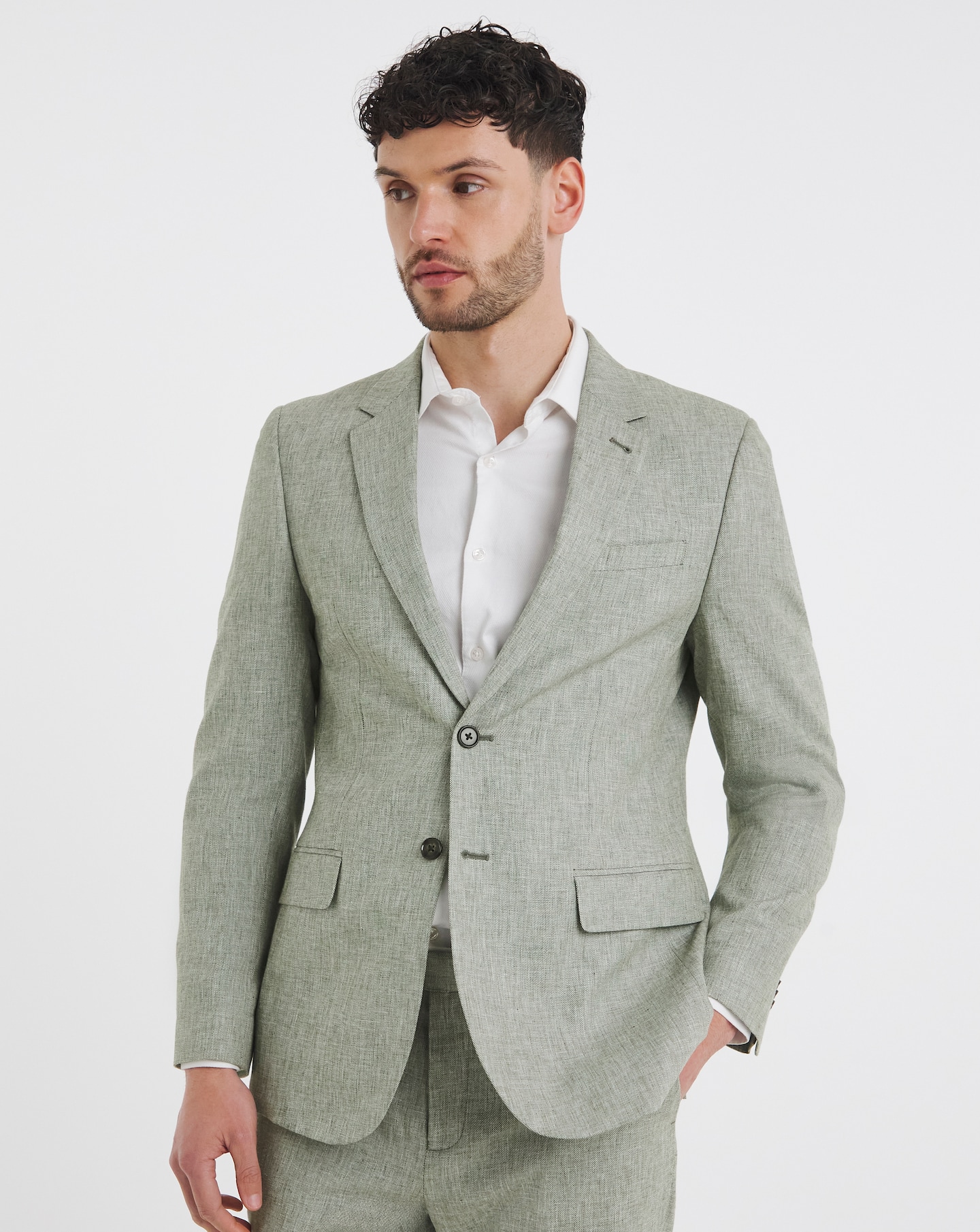 Linen Blend Suit Jacket