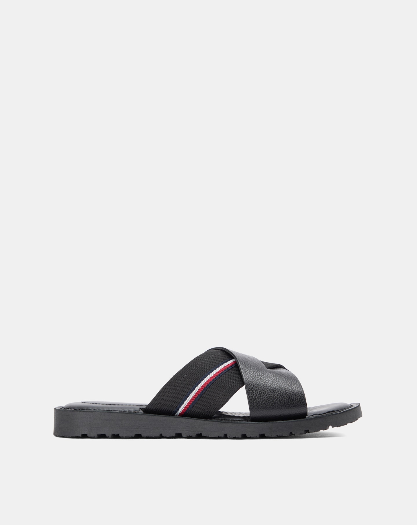 New In - Tommy Hilfiger Leather Sandal - Black