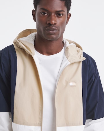 Tommy Jeans Colourblock Chicago Windbreaker - Ecru